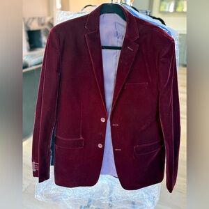Isaac Mizrahi Deep Burgundy Velvet Blazer